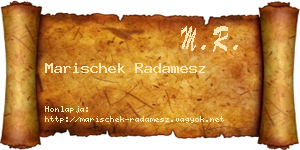 Marischek Radamesz névjegykártya